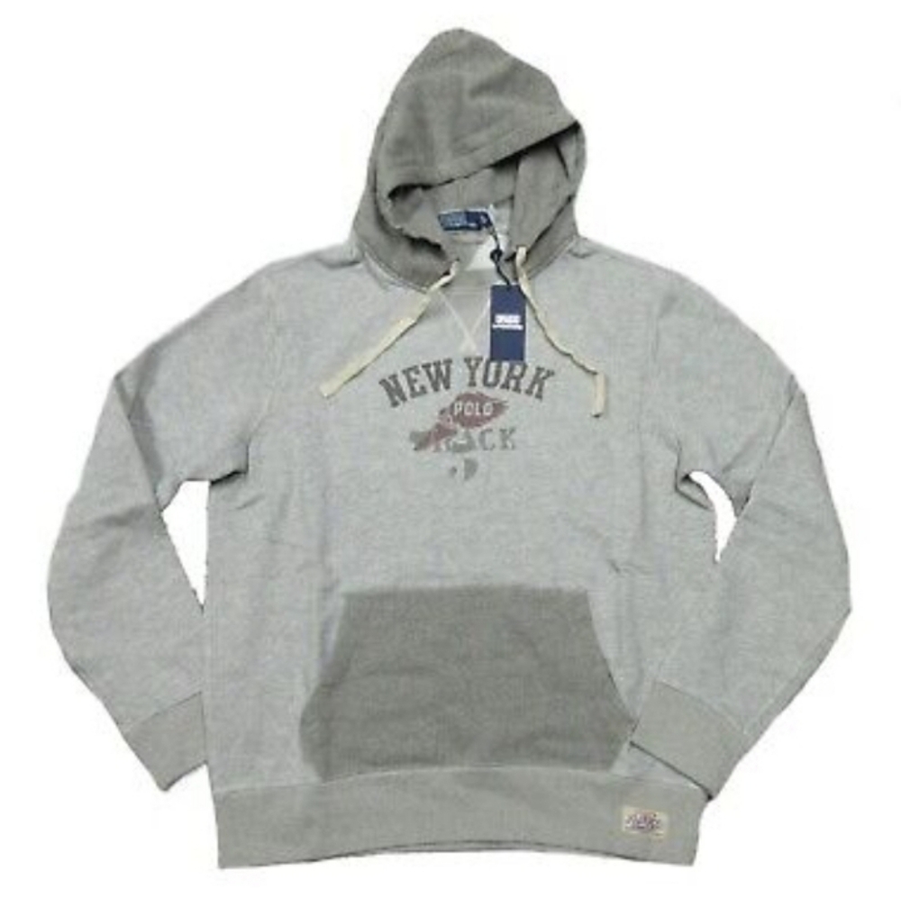 Polo Ralph Lauren New York Track P Wing Graphic Pullover Hoodie Mens MEDIUM